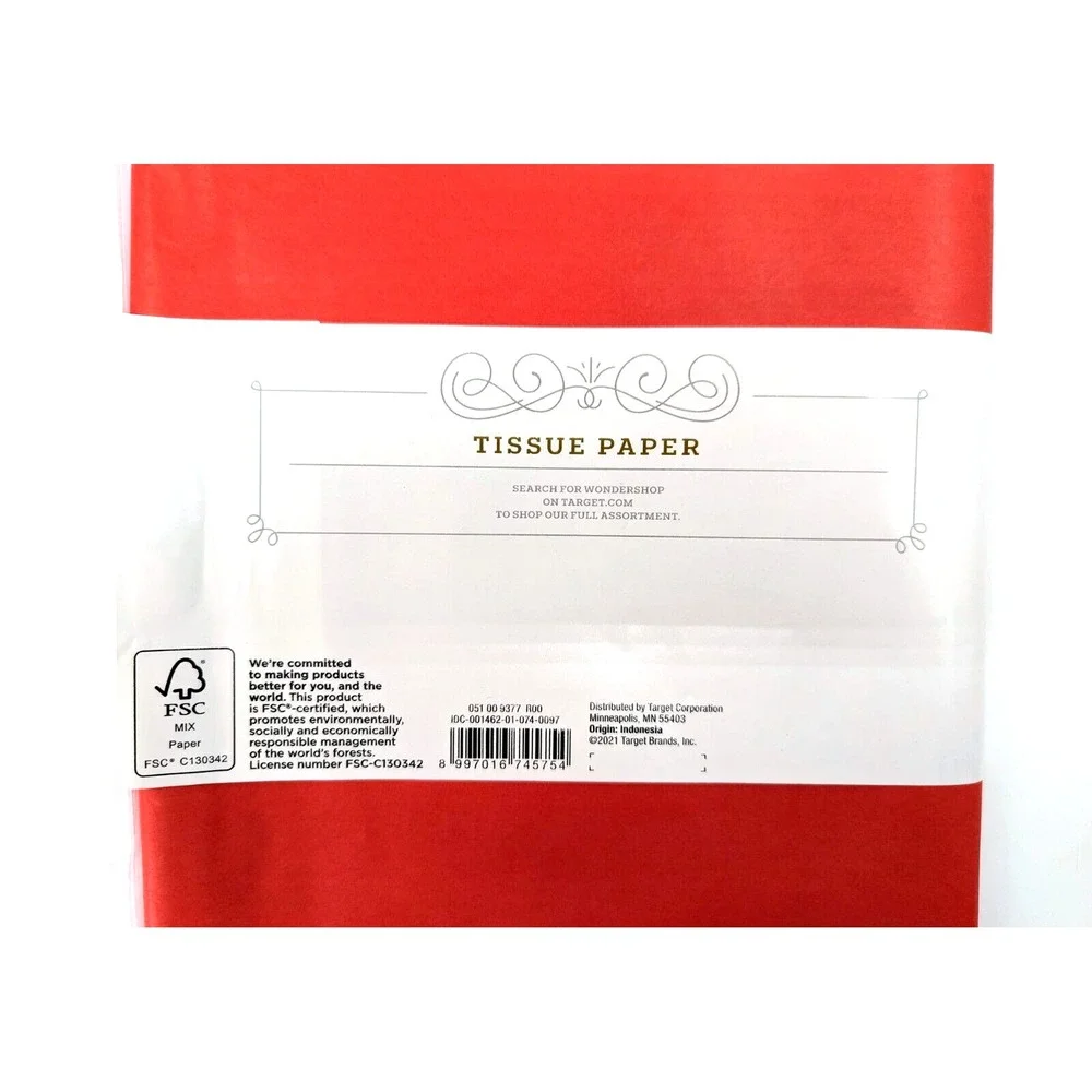 300 Sheets‎ Red Green White Christmas Tissue Paper 16.5x24